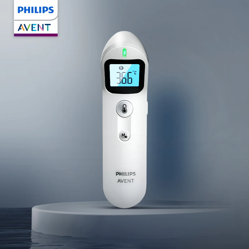 PHILIPS AVENT ปืนวัดอุณหภูมิหน้าผากอินฟราเรดดิจิตอลแบบไม่สัมผัส เครื่องวัดอุณหภูมิอิเล็กทรอนิกส์ การวัดอุณหภูมิทารก/ผู้ใหญ่