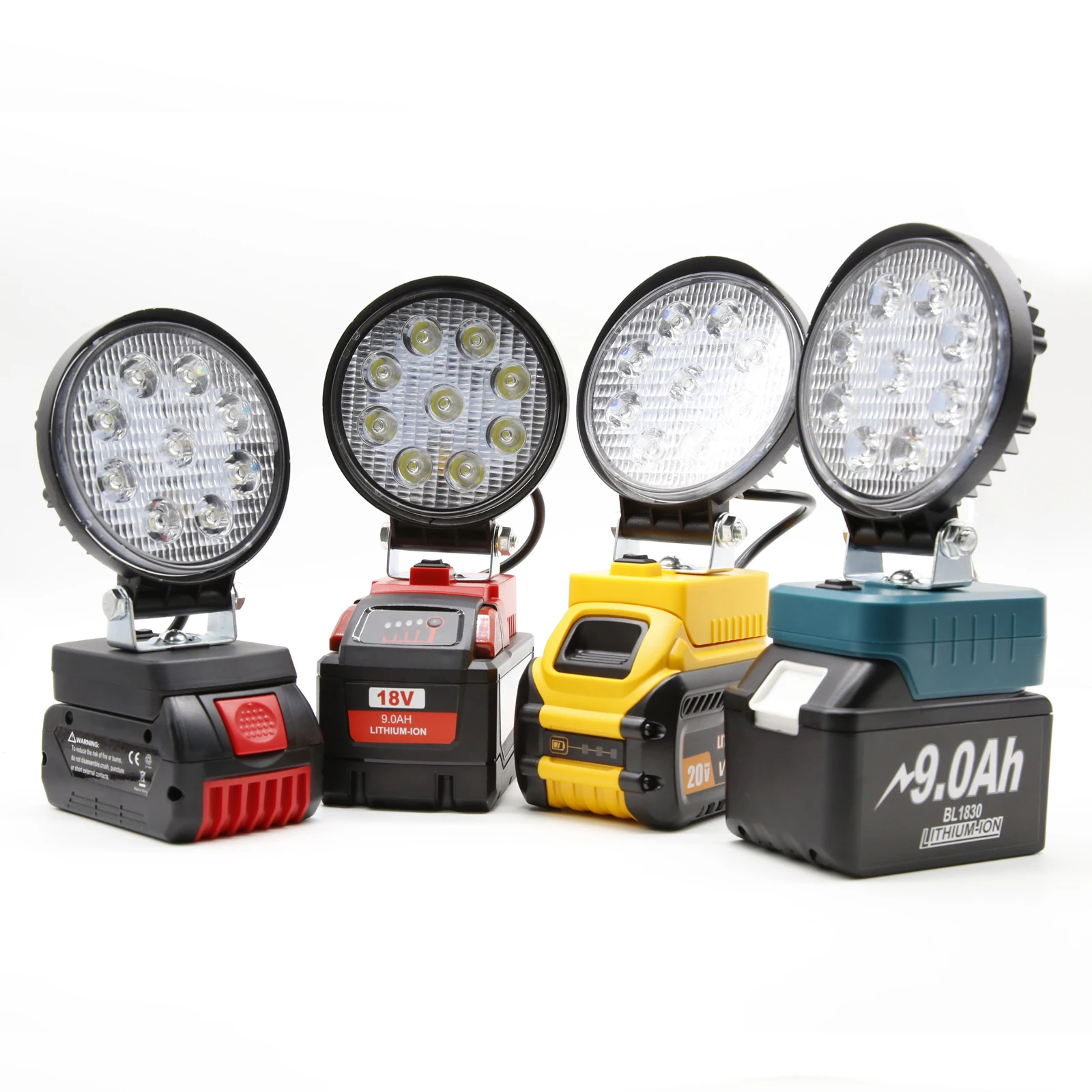 Para Makita/Dewalt/Milwaukee/Bosch 18V Li-ion batería LED luz de trabajo linterna portátil lámpara de inundación de emergencia lámpara de Camping