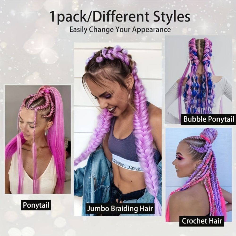 2 pièces synthétique droite Kpop Rumi chasseurs de démons Cosplay perruque queue de cheval avec cheveux tressage queue de cheval cheveux Halloween accessoires