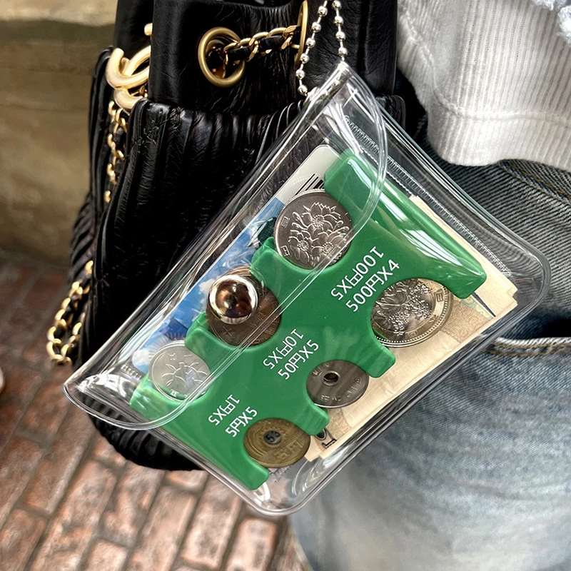 日本のコインディスペンサー,財布,小銭入れホルダー,ミニ収納,1個
