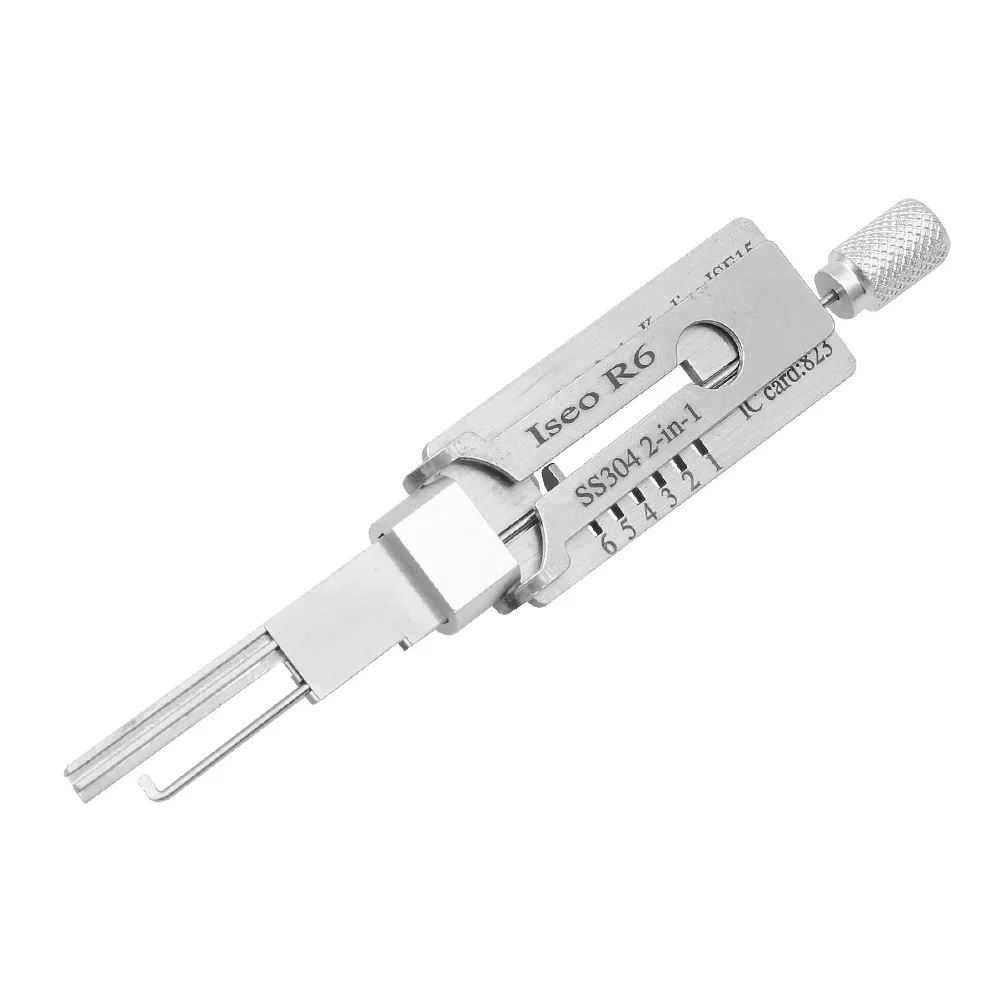 2024 ionio r6 ss304 civil lishi 2 em 1 bloqueio de chave elétrica ferramentas de colheita ferramentas de serralheiro de carro conjunto de ferramentas de serralheiro