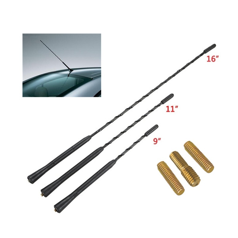 9/11/16 Polegada universal telhado do carro mastro rádio estéreo fm/am sinal antena amplificador mastro acessórios do carro