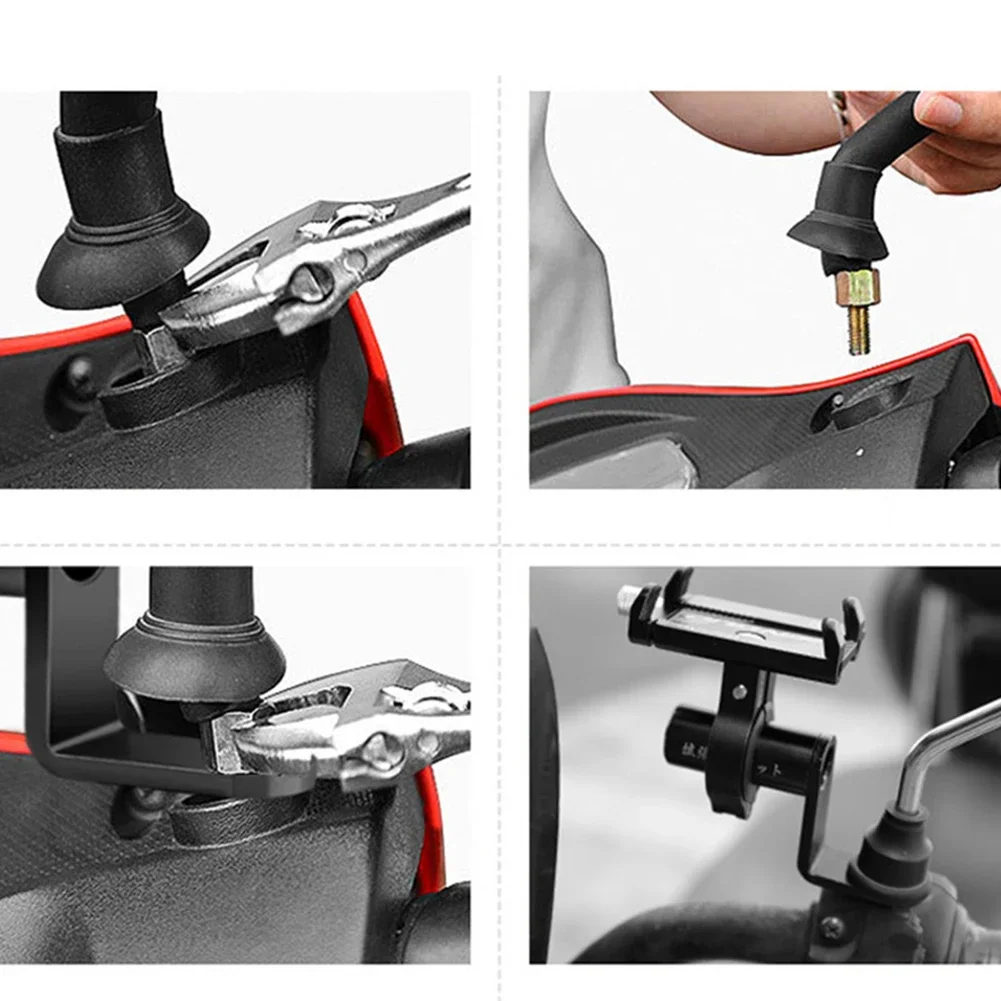 ที่วางโทรศัพท์รถจักรยานยนต์ขาตั้งแฮนด์จักรยานกระจกมองหลัง Mount Extender Security Quick Lock รองรับขาตั้งโทรศัพท์