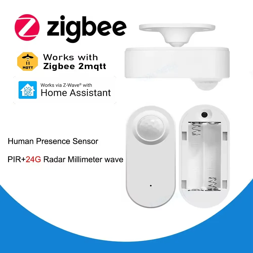 Zigbee menselijke aanwezigheidsdetector, helderheids-/afstandsdetectie, slimme PIR-bewegingssensor Ondersteuning Zigbee 2mqtt Home Assistant