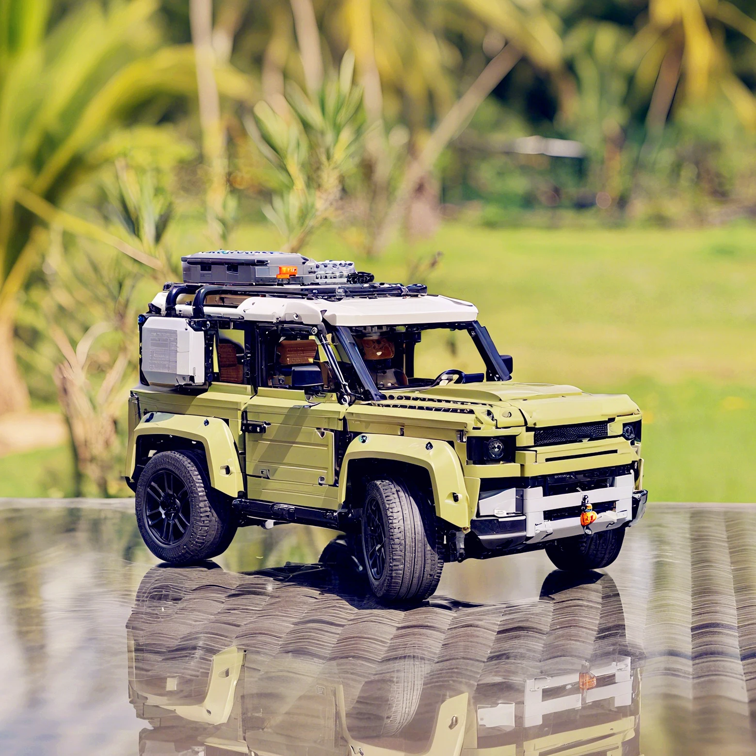 Technisches Fahrzeug Oldtimer Land-Off-Road SUV STADT AUTOS Display Bausteine Set Modell Spielzeug Ziegel Jungen Party Geschenk