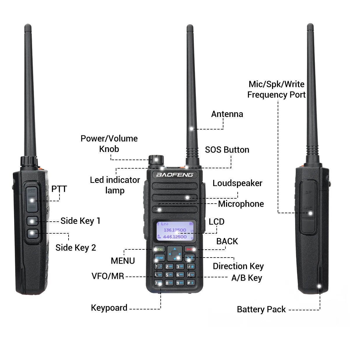 Radio Baofeng DR - 1801 intercomunicador digital doble ranura analógico Tier 1 & 2 Lange afstand doble frecuencia 1024ch DM - 1801 Ham tweewegg