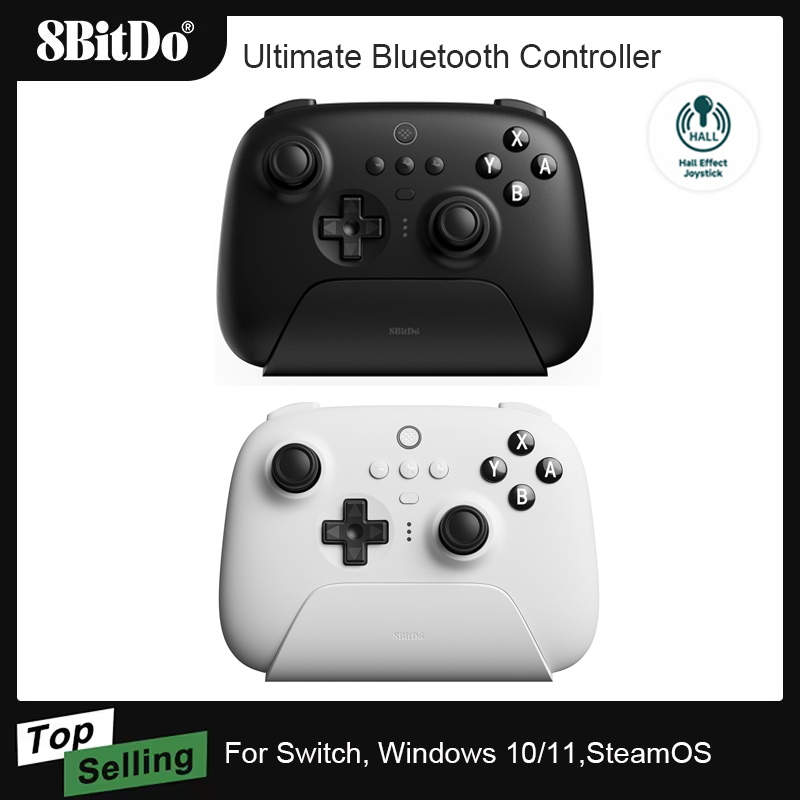 8Bitdo Cực Điều Khiển Bluetooth Với Dock Sạc Tay Cầm Chơi Game Không Dây Với Hiệu Ứng Hall Cảm Ứng Joystick Cho Công Tắc Máy Tính Windows