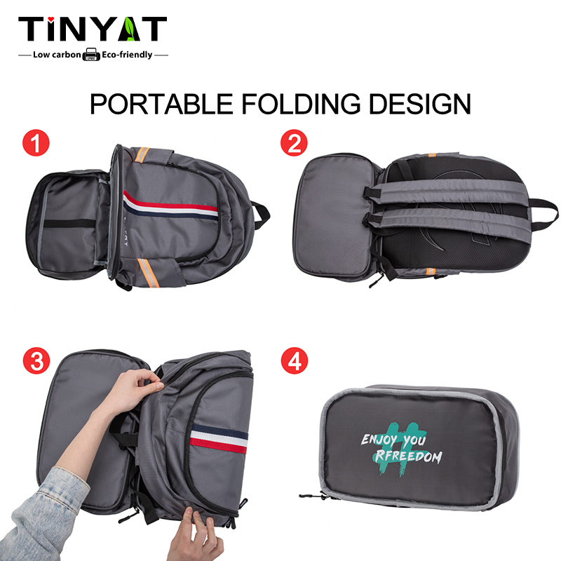 Mochilas escolares dobráveis casuais duráveis Tinyat cabem em laptops de 15,6 polegadas com vários bolsos, grande capacidade à prova d'água ao ar livre