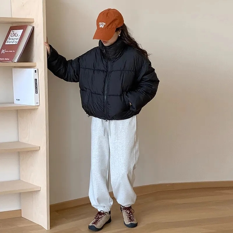 2024 ใหม่ผู้หญิงหลวมปักเป้าแจ็คเก็ตฤดูหนาวเกาหลีChicขนาดใหญ่ThickenedWarm ParkasหญิงCoat LadyเบาะJa