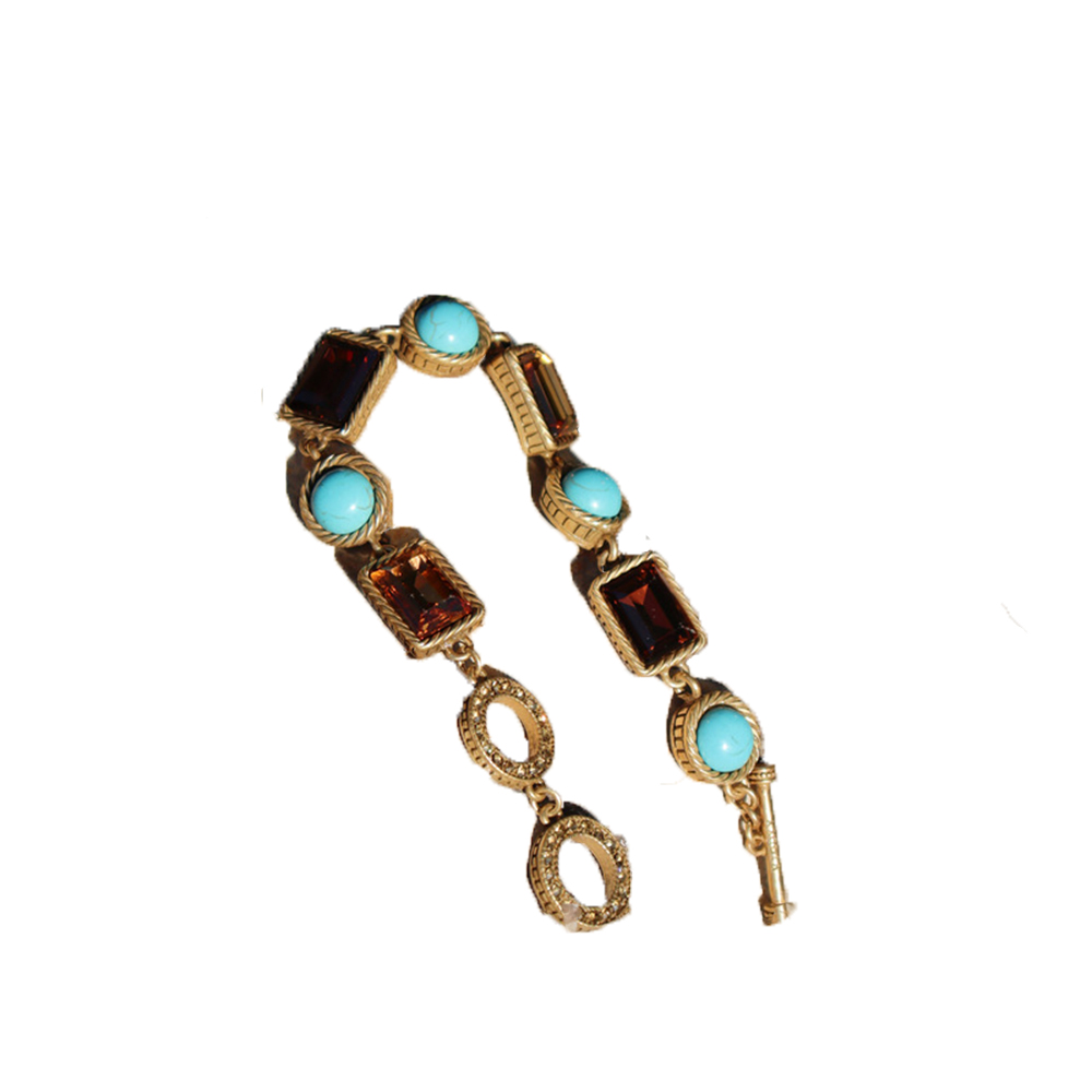 Conjunto de joyería Vintage para mujer y niña, collar con cuentas de circonita, pulsera, moda