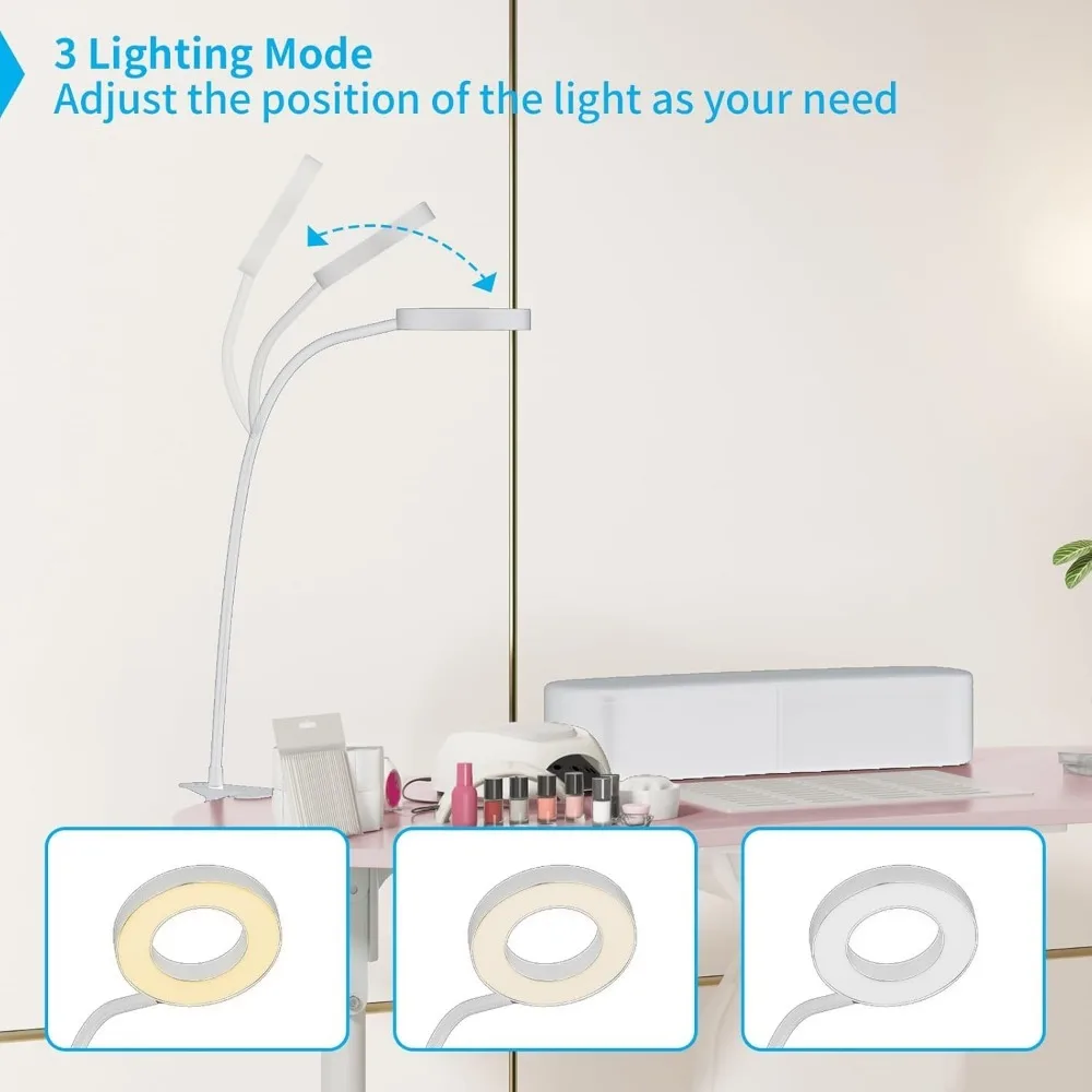 Portable Manicure Nail Table, Foldable Manicure Table with Dust Collector Fan, LED Lamp, 4 Lockable Wheels and Carry Bag