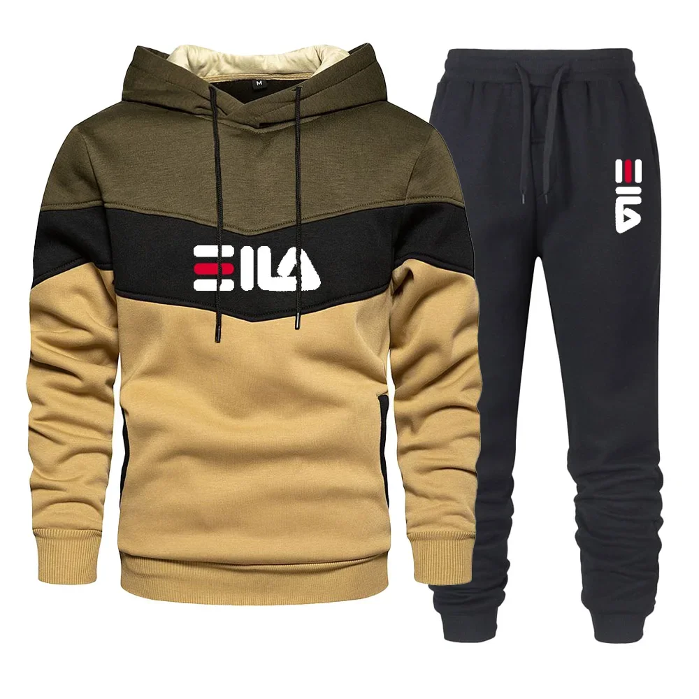 Pantalones de chándal para hombre, sudaderas con capucha informales + pantalones largos, conjunto de 2 uds o sudaderas con capucha estampadas, pantalones deportivos, ropa para exteriores, ropa deportiva para correr