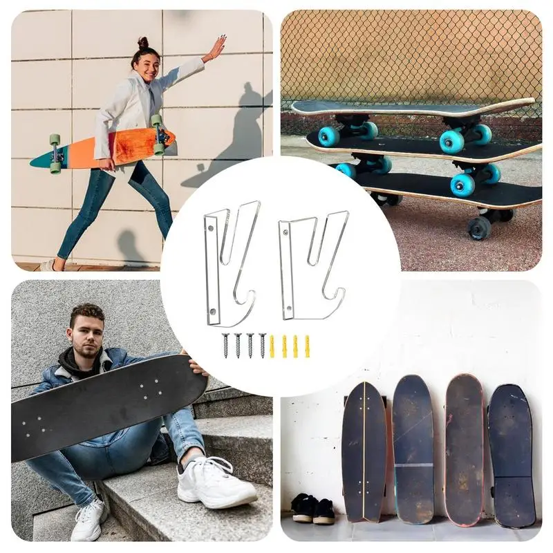 Skateboard Display Rack Wall Stand Fixed Mount Indoor Floating Skateboard Storage Holder Rack Skateboard Wall Holder Rack