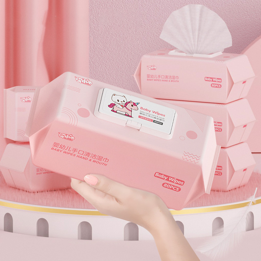 1 упаковка, детские влажные салфетки с крышкой, 80 листов