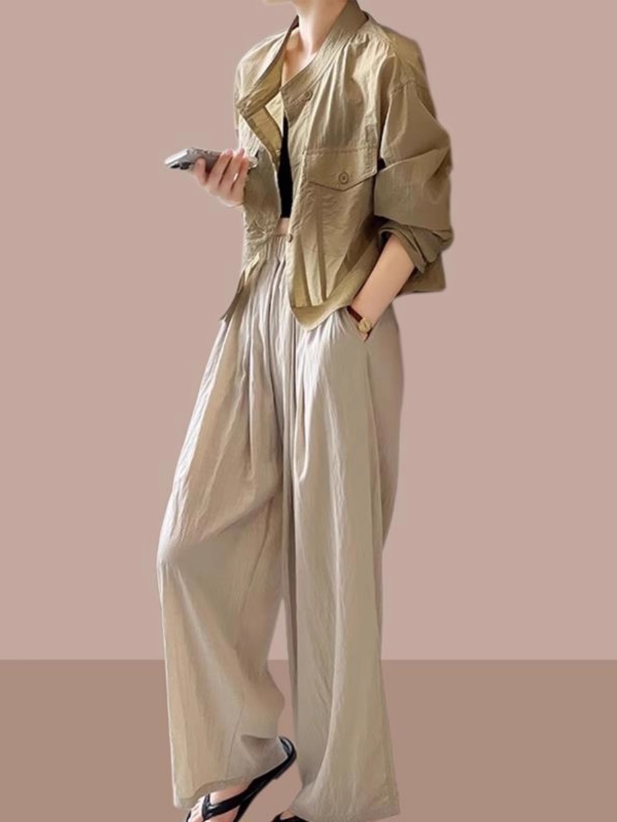 Csa Fena E de Verão 2025: Nova Coleção Coreana Solta e Respirável com Gola Alta Fina e Moderna