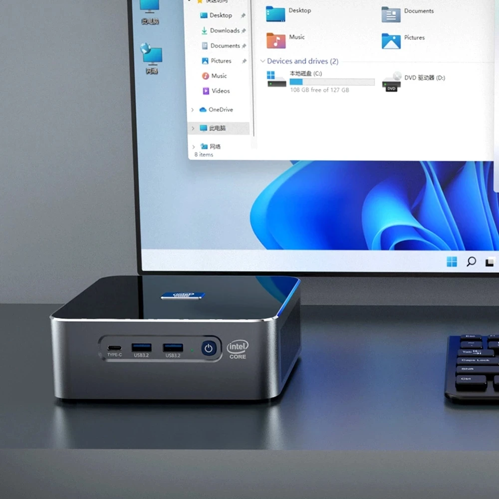 Intel NUC Mini PC Gamer i9 13900H Processor 32GB DDR5 Dual 2.5G Lan Windows 11 Pro Desktop Gaming Mini Computer 2.5" SSD WiFi6E