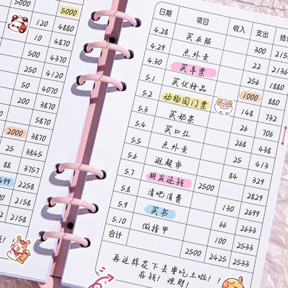 100 Sheets Saving Money Binder PU Leather Portable Budget Binder Refillable Wallet Storage Planner Organizer New Year's Gift