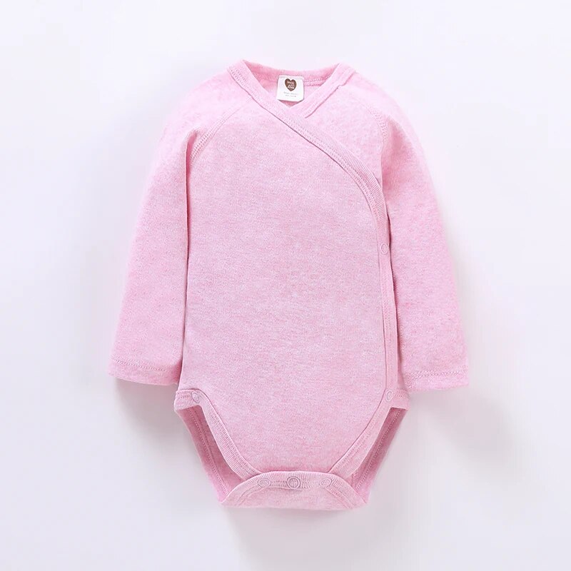 Barboteuse 100% coton à manches longues pour bébé garçon et fille, salopette avec ouverture latérale