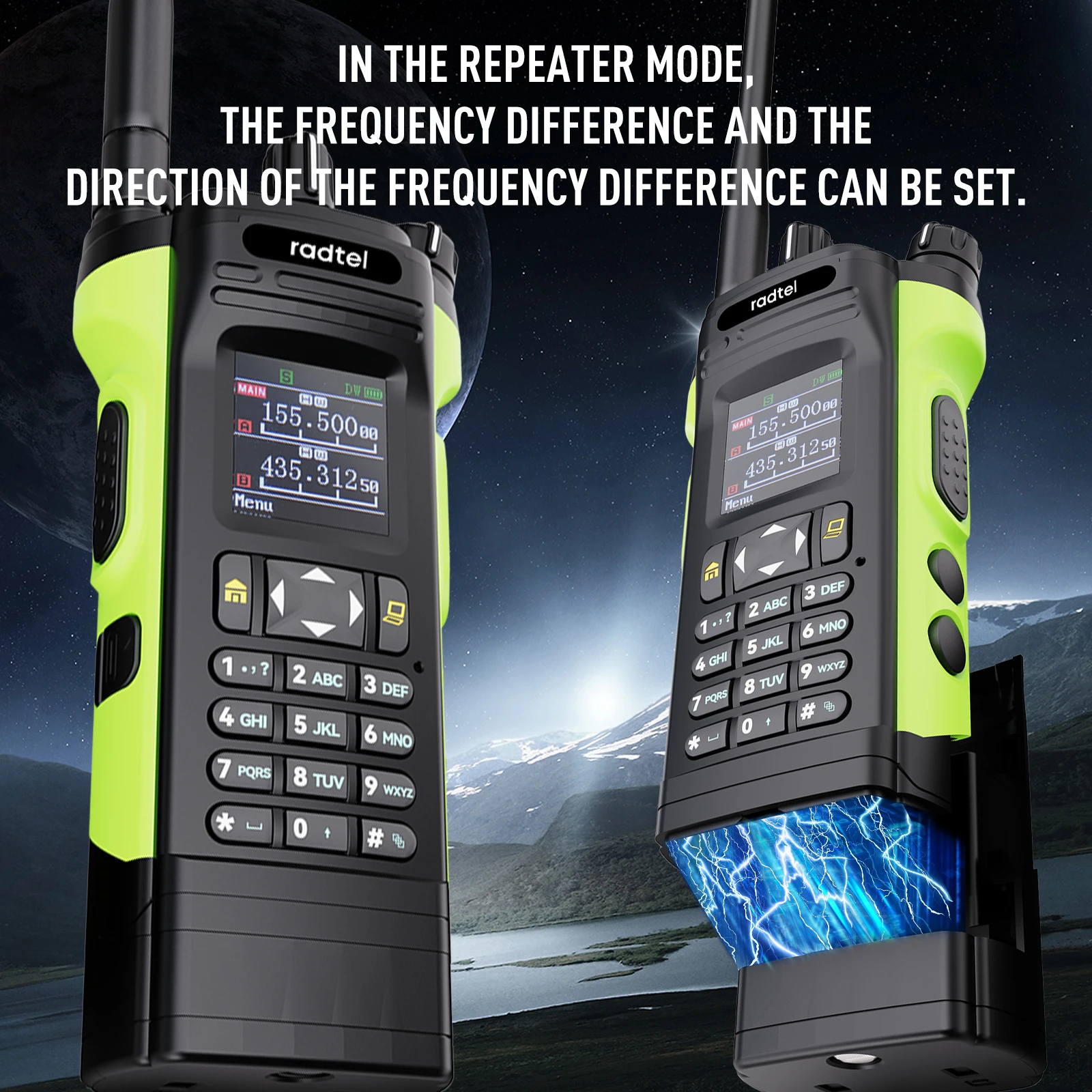 Radtel R8000 (APX-8000) 136–174/400–520 MHz Amateurfunk Dual-Display Air Band Walkie Talkie Tragbares Funkgerät mit großer Reichweite