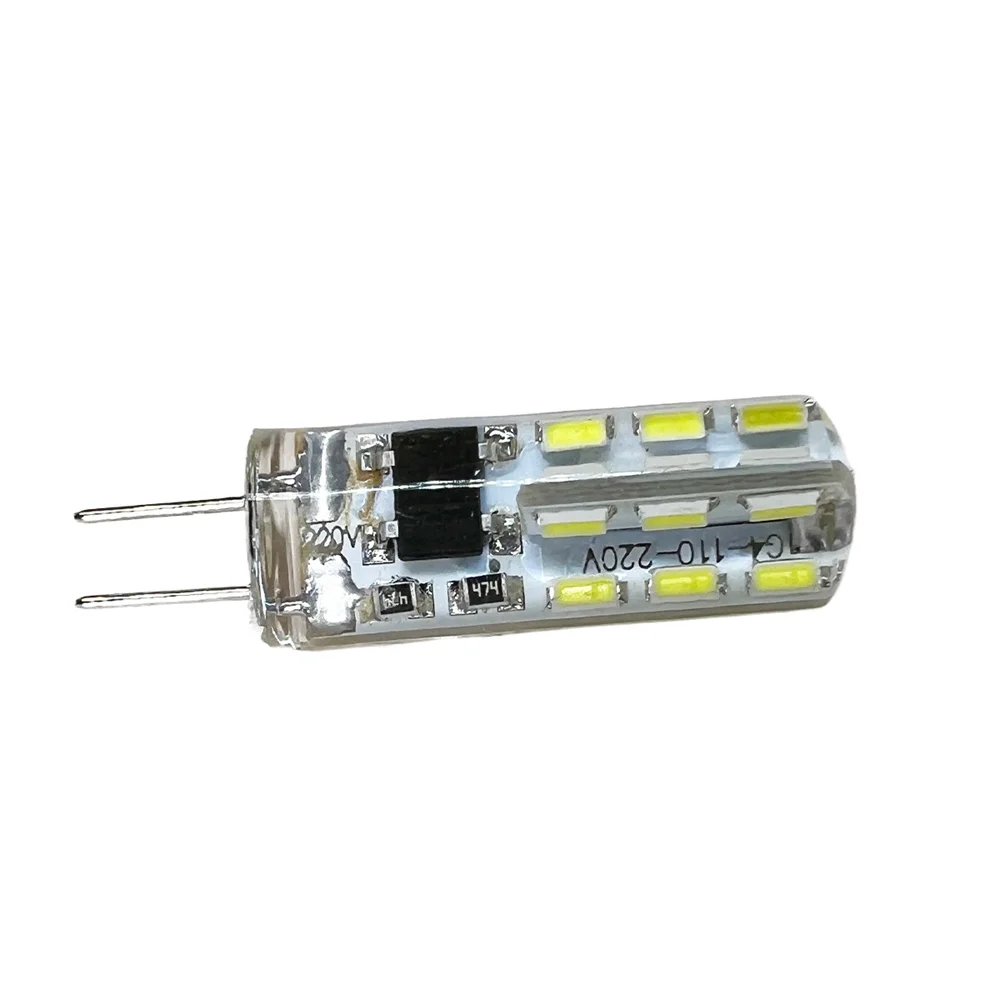 10 Stücke G4 SMD3014 Led-lampe 24led 2 Watt AC DC 12 V 220 V Sparen Mini Silikon Lampe 360 Strahlwinkel Ersetzen Halogen Licht Kronleuchter