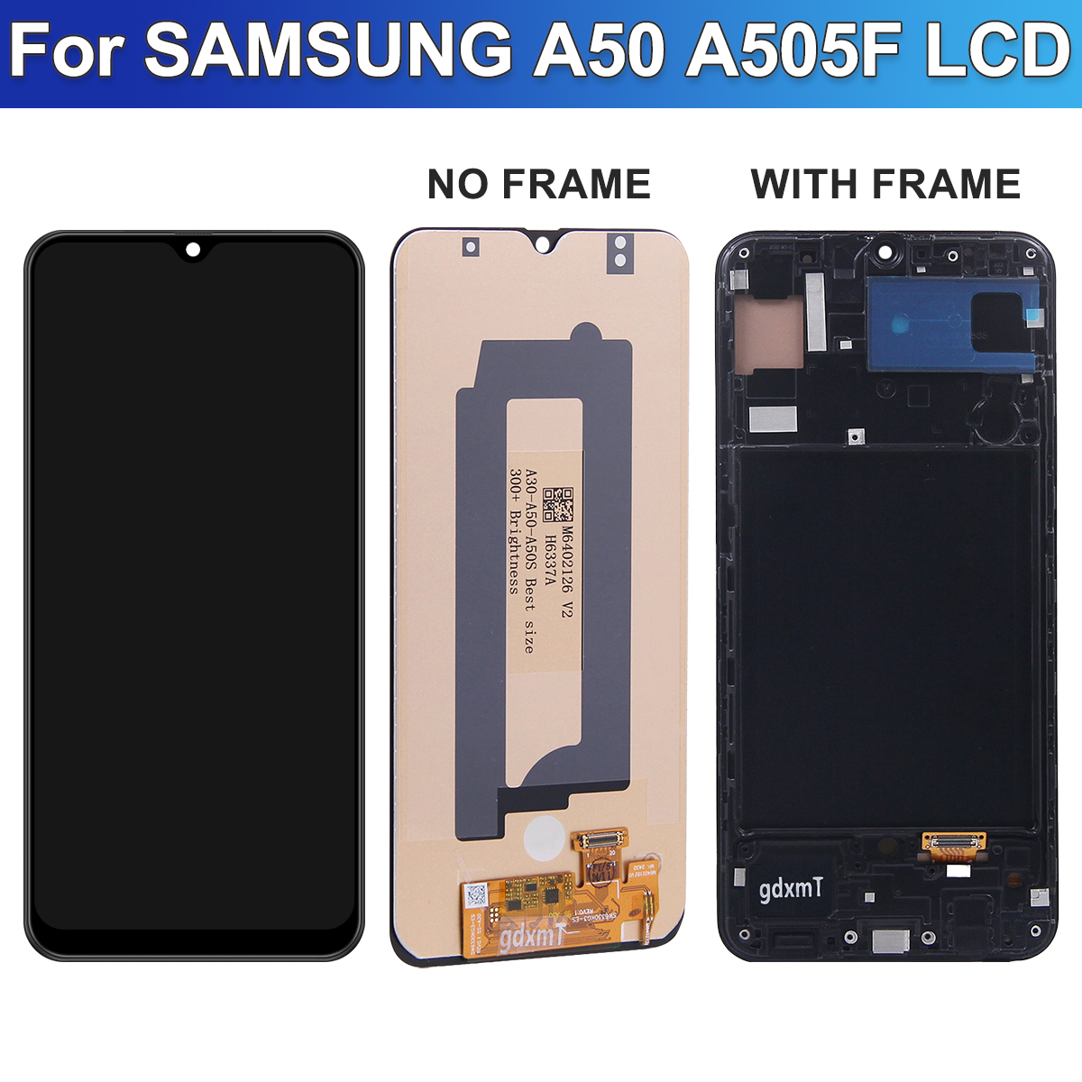 TFT A50 จอแสดงผลกรอบ,สําหรับ Samsung Galaxy A50 A505 A505FN/DS A505F/DS จอแสดงผล LCD หน้าจอสัมผัสแบบดิจิตอลเปลี่ยน