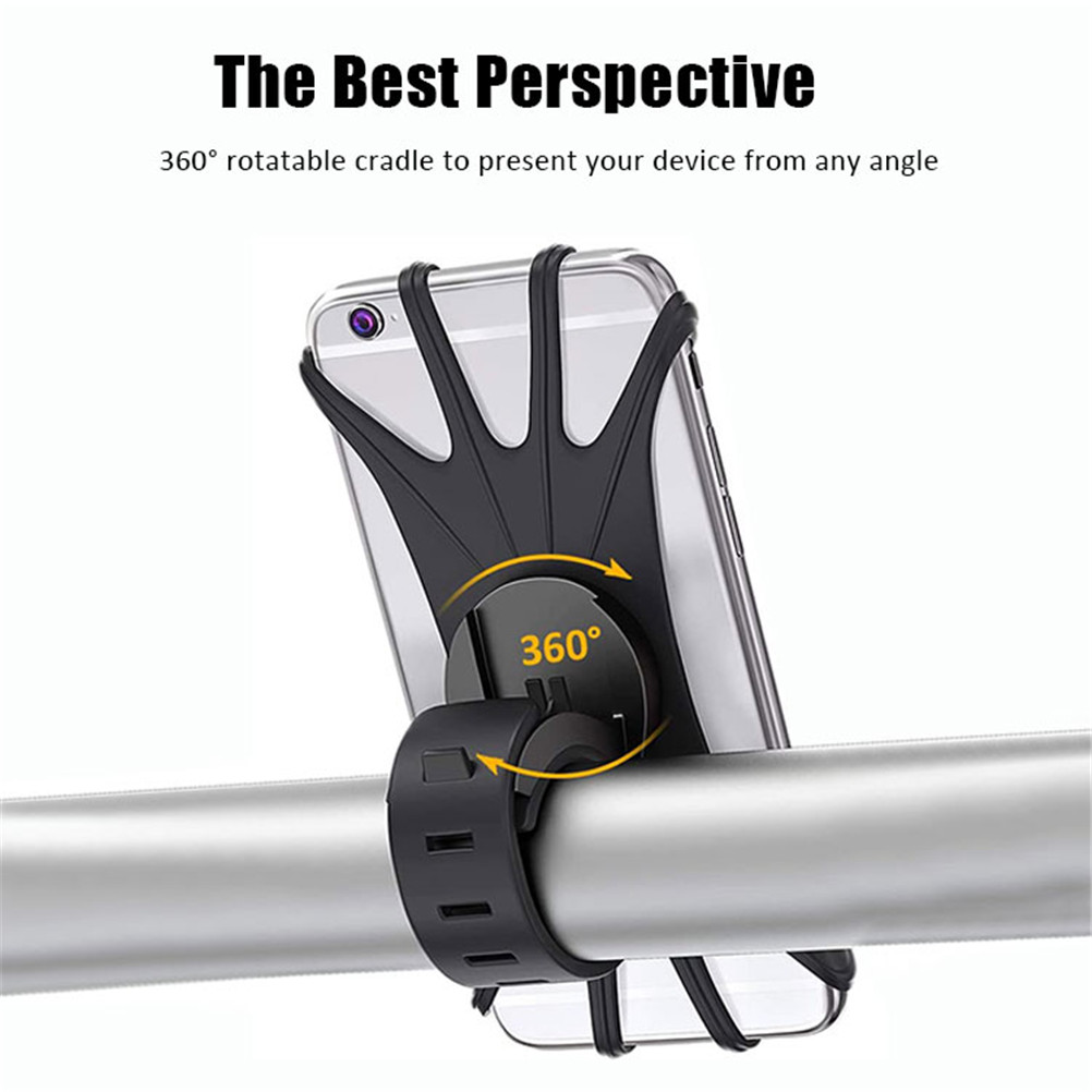 Universal Silicone bicicleta telefone titular, removível à prova de choque, Rotatable motocicleta Mount, guiador telefone titular, Acessório de bicicleta