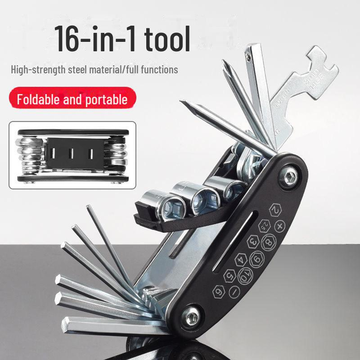 Bicycle Repair Tool 16 In 1 Tool Portable Folding Tool Hexagonal Wrench Bicycle Repair Tool Set Bicycle Repair Tool Accessories