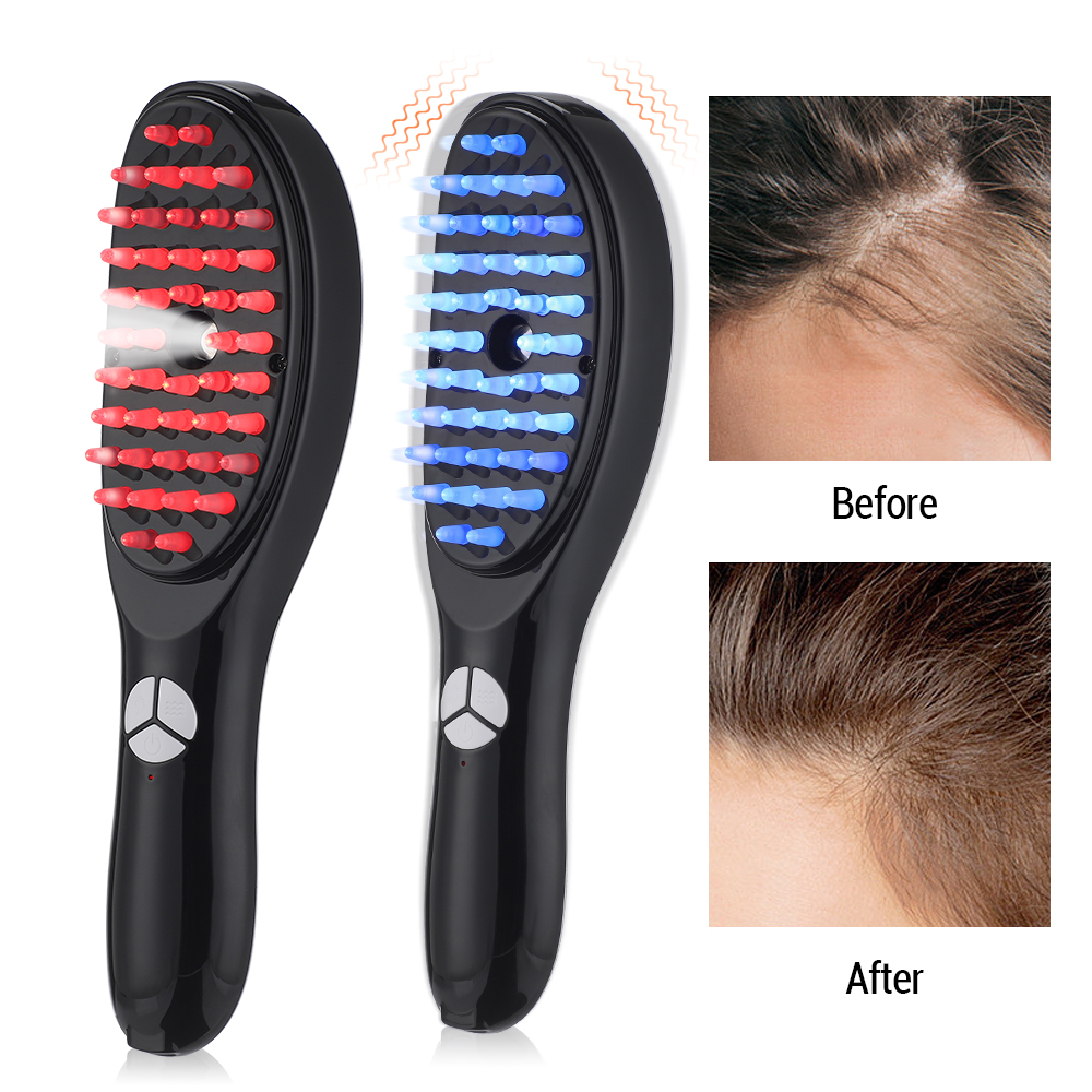 สเปรย์ไฟฟ้านวดหวี Hair Growth การสั่นสะเทือนหัวนวดแปรง LED Anti Hair Loss Scalp Liquid ยา Atomizing Comb