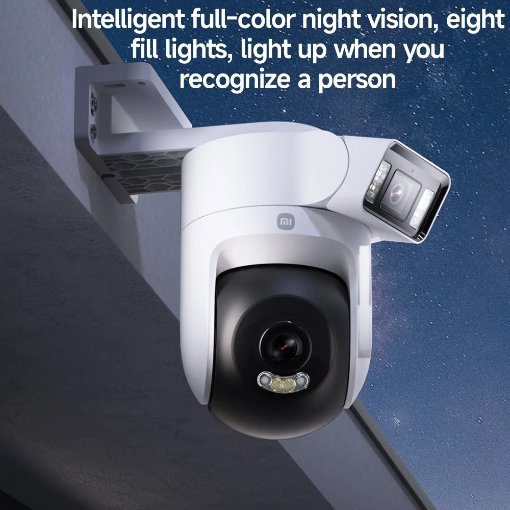 New Xiaomi Outdoor Camera 4 Dual Lens 5MP 3K HD Dual View Monitoring Panoramic Closeup Tracking IP66 Weatherproof AntiTheft CN
