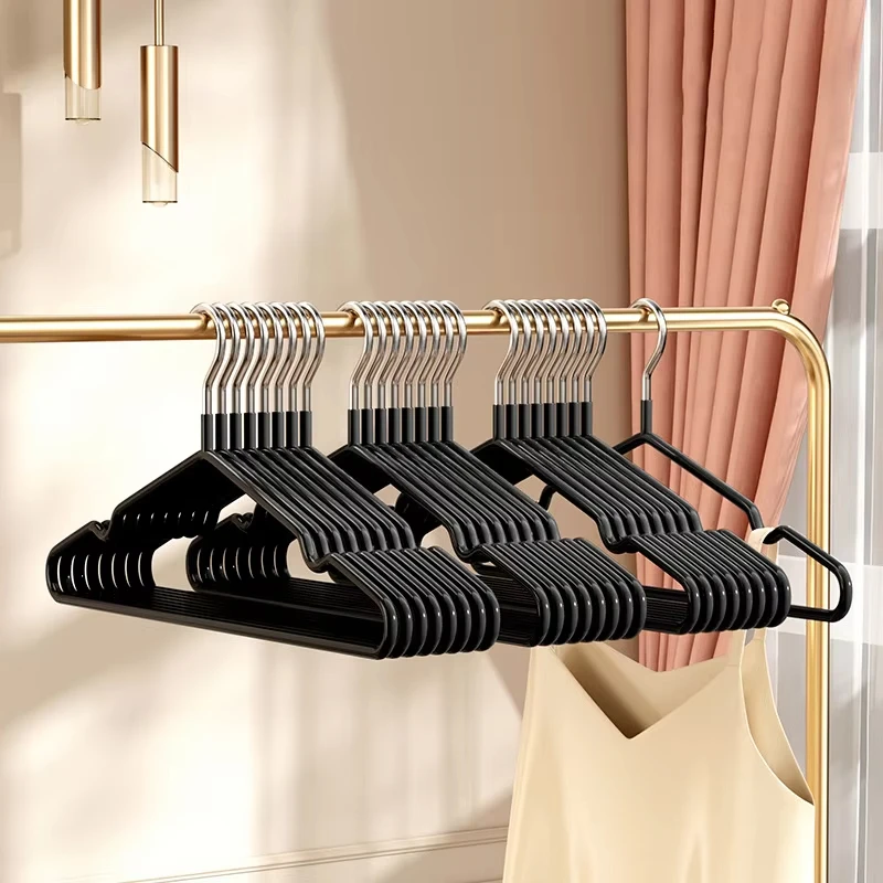 10 Uds.-perchas de ropa antideslizantes sin rastro de Metal, estantes de ropa fuertes y duraderos, ahorro de espacio para el hogar para organización del dormitorio,