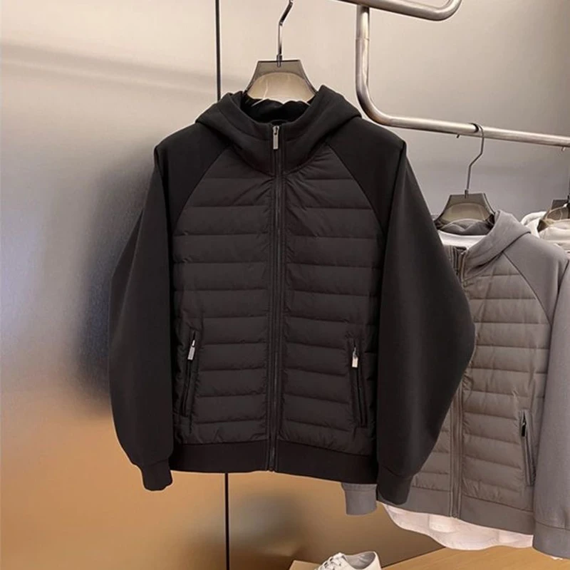 Chaquetas acolchadas de algodón ligero para mujer, Tops con capucha y cremallera, Chaqueta suelta informal, Casacos coreanos, sudadera cálida, Abrigos de invierno