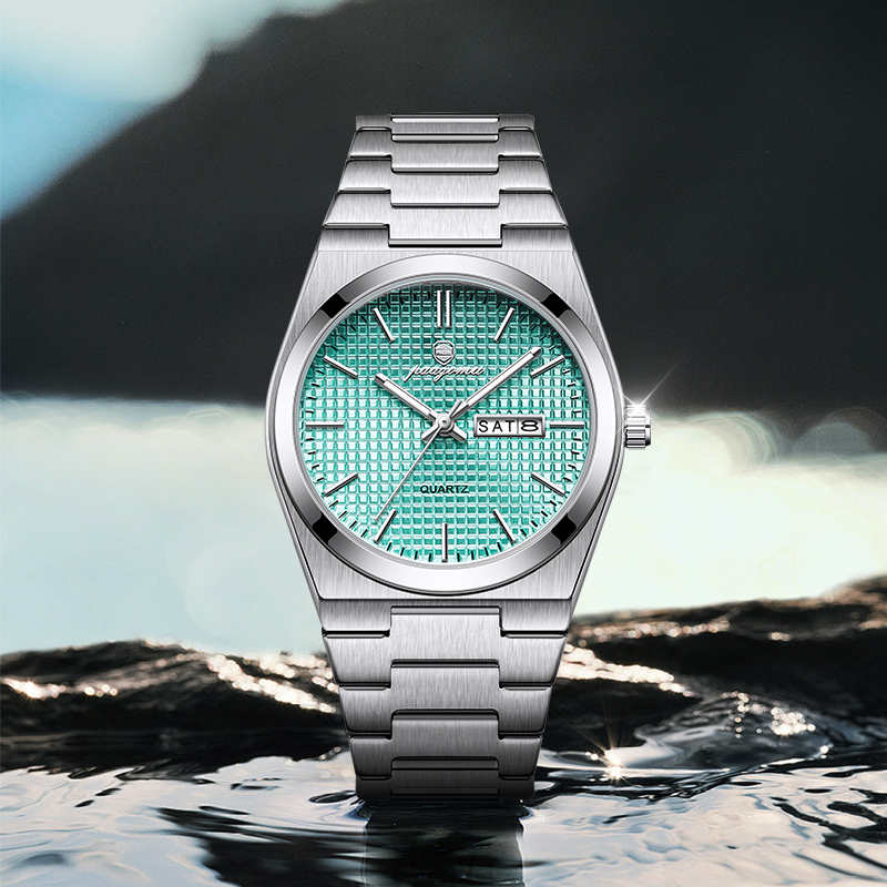POEDAGAR Luxe mode herenhorloge roestvrij staal waterdicht lichtgevende heren quartz horloges casual datum week polshorloge voor heren