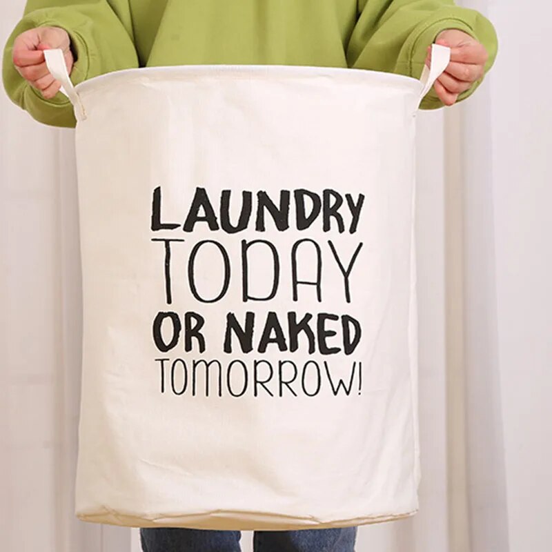 【Vendas quentes】 Cesta de roupas sujas cesta de armazenamento dobrável de tecido balde de armazenamento de roupas sujas de algodão e linho
