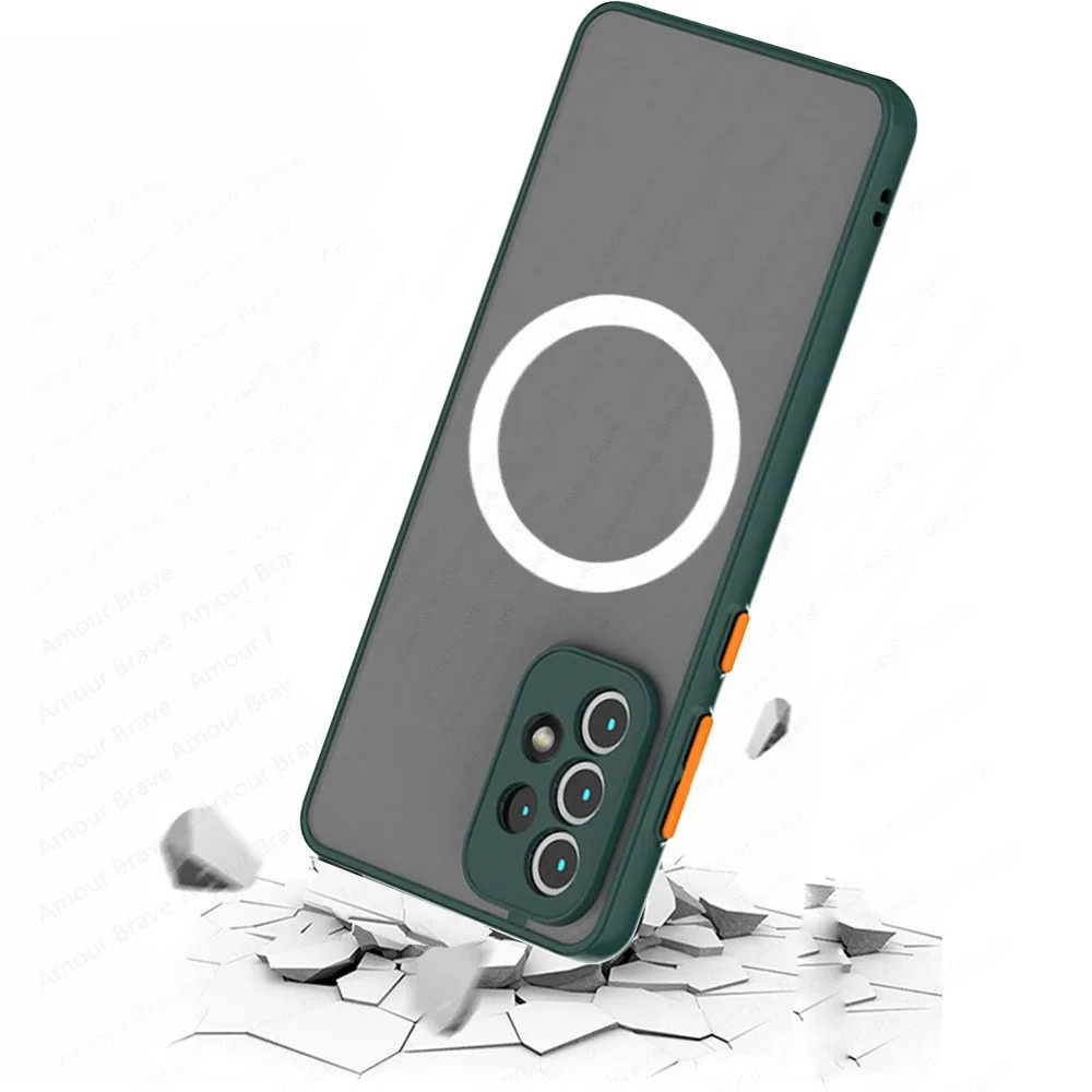 Rüstungs-Magnethülle für Samsung Galaxy A53 A54 A55 A52 A52S A35 A34 A33 A32 A14 A12 A13 A71 5G Wireless Charge Matte Cover