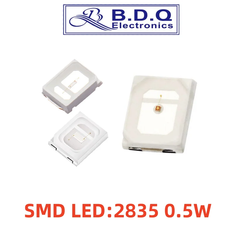 Diodo emisor de luz RGB de alta calidad, 500 piezas, SMD LED 2835, 0,5 W, rojo, azul, verde, blanco, amarillo, tamaño 2835