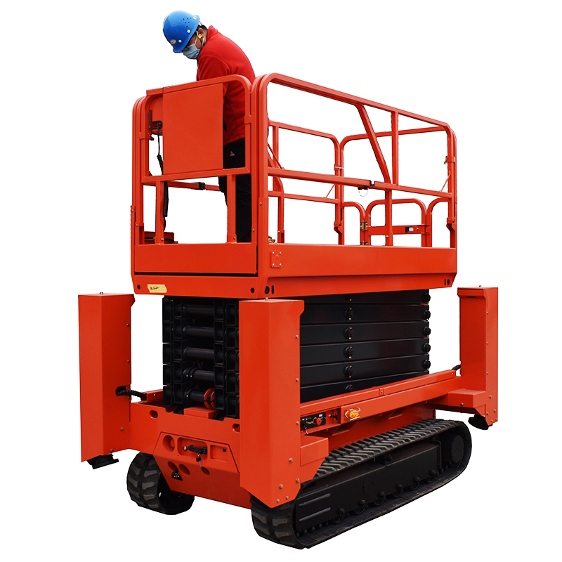 Ascensore elettrico a forbice Ascensore idraulico a forbice per impalcature elettriche cingolate da 12 m 500 kg