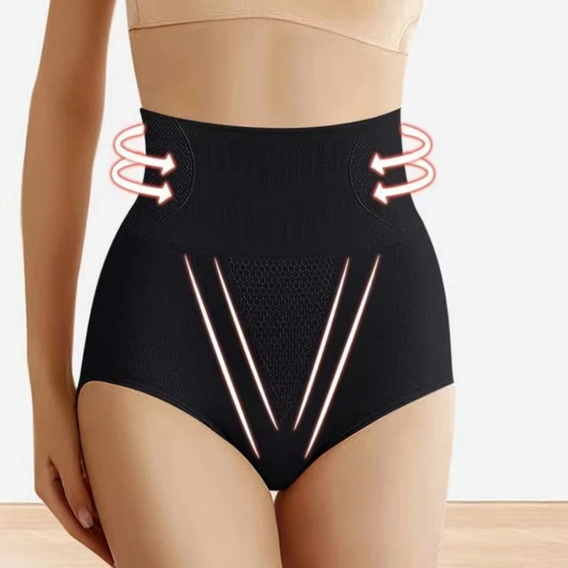 Calcinha de emagrecimento sem costura para mulheres cintura alta hip levantamento triângulo roupa interior abdominal barriga plana briefs lingerie