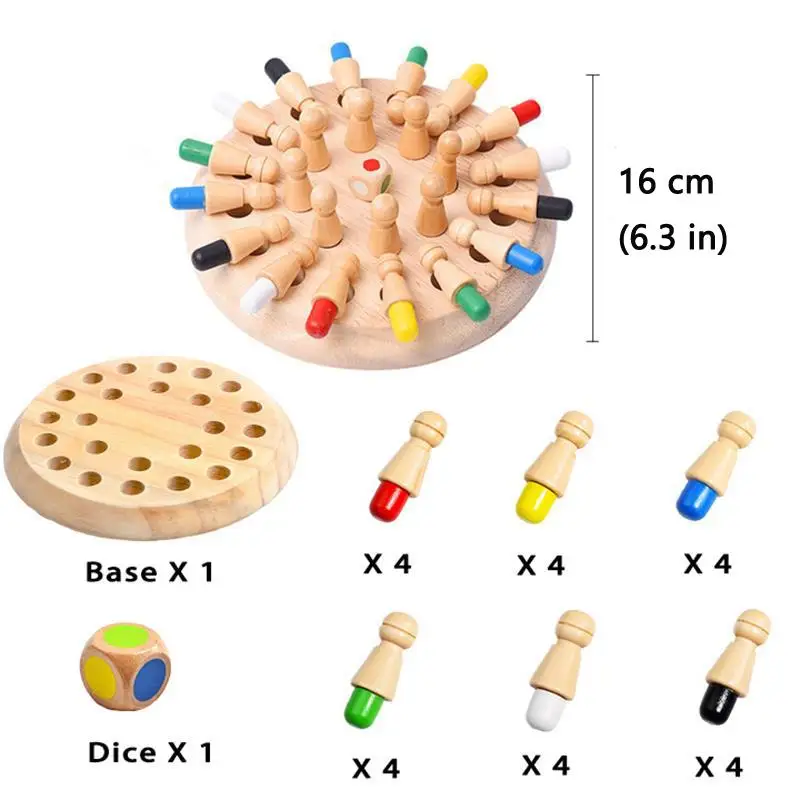 Montessori ไม้ Memory Match Stick หมากรุกเกม Logic Braintease ของเล่นสําหรับชายและหญิง Early Education การรับรู้สี