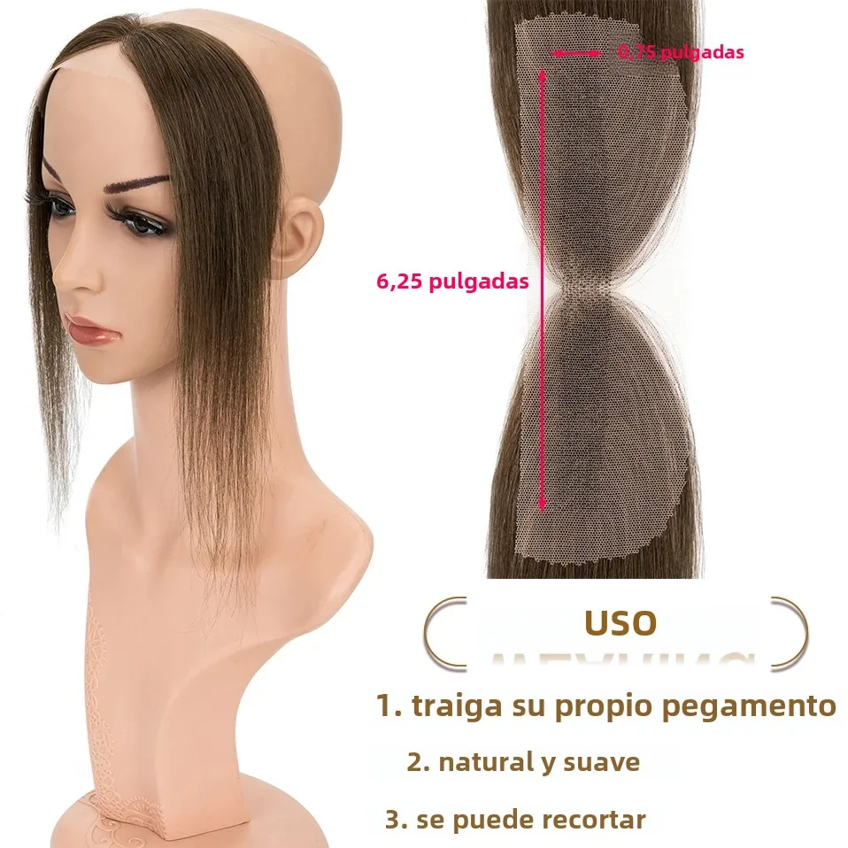 S-noilite, adornos para el cabello de encaje de 10 pulgadas, parche para el cabello, cabello humano Natural de un solo nudo, extensiones de cabello de repuesto invisibles
