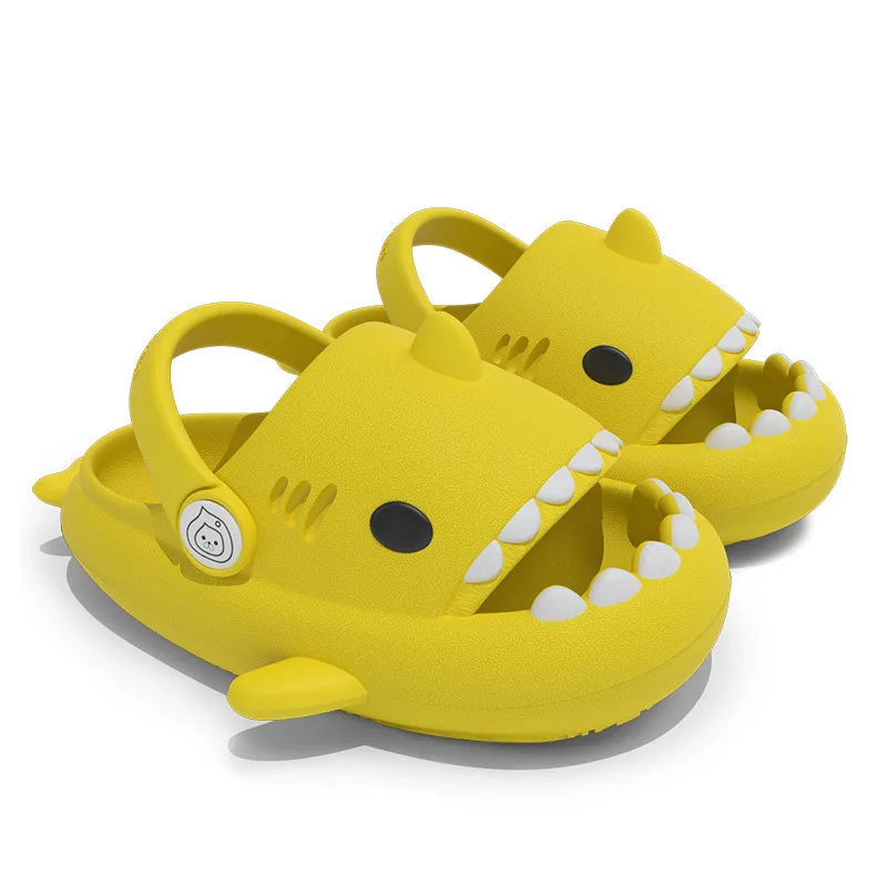 Chinelos bonitos do tubarão do anti-colisão dos desenhos animados para crianças, sapata da menina do bebê, sandálias antiderrapantes, hole shoes para crianças, mulheres e crianças
