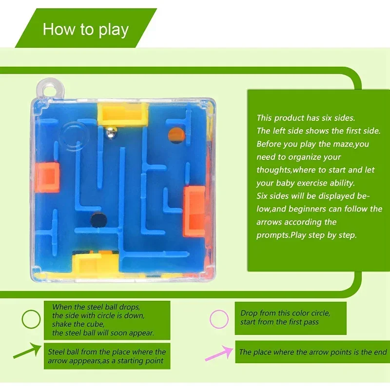 3D Maze Magic Cube Puzzle trasparente a sei lati Speed Cube Rolling Ball Magic Cubes labirinto giocattoli per bambini giocattoli antistress