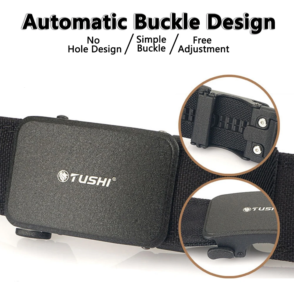 TUSHI ใหม่เข็มขัดยุทธวิธีสําหรับชายโลหะหัวเข็มขัดอัตโนมัติ IPSC ปืนเข็มขัด 1100D ไนลอนเข็มขัดทหารกีฬากลางแจ้ง Girdle ชาย