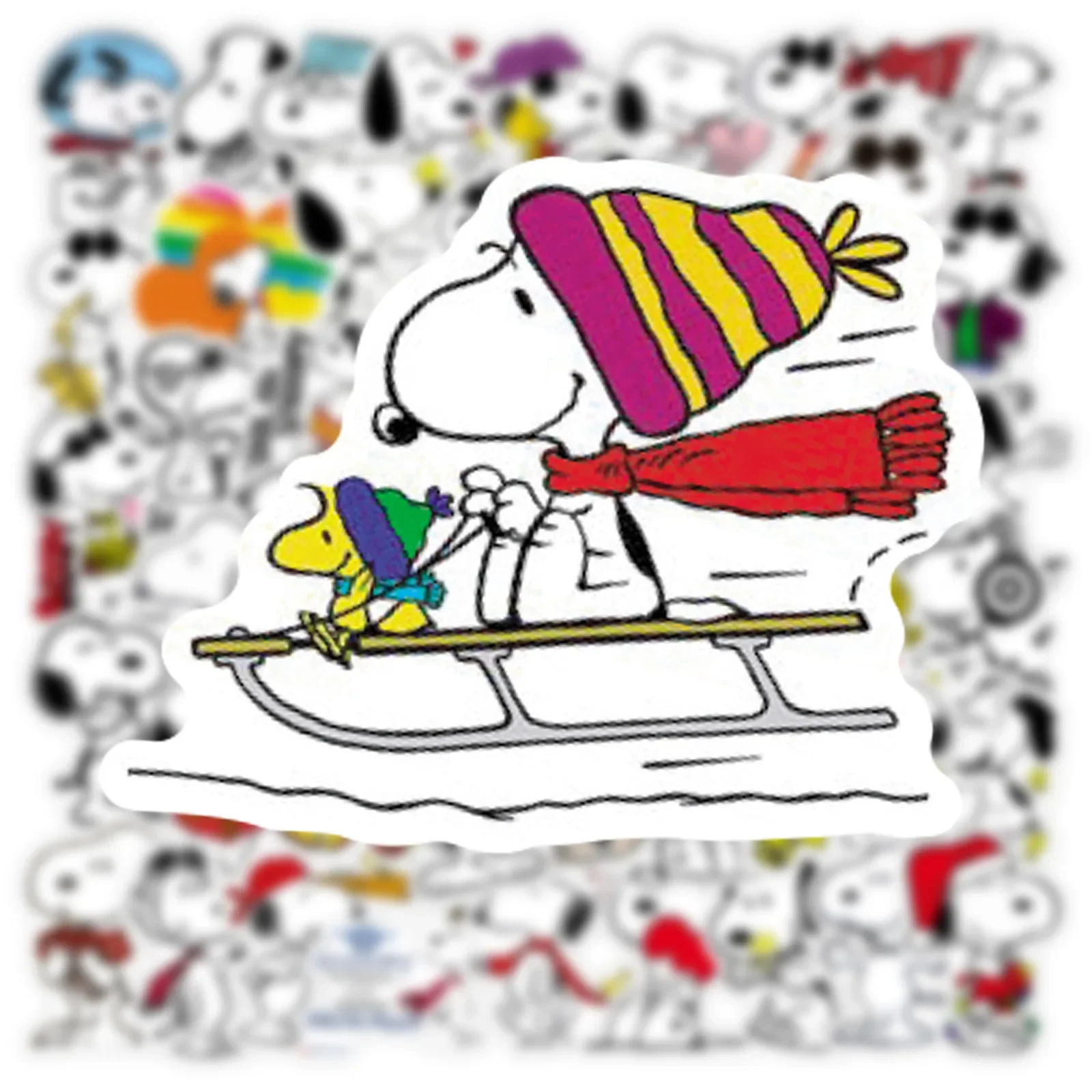 50Pcs 어린이를위한 만화 SnoopyDog 스티커 노트북 스케이트 보드 낙서 스케이트 보드 노트북 물병 오토바이 스티커 장난감 데칼