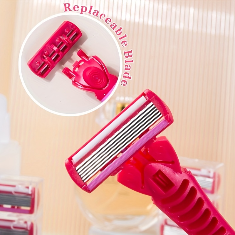 6-Layer Razor Head Manual Shaver , Stainless Steel Classic 6 Edge Blade Razor Safety Shaving Beard Moustache