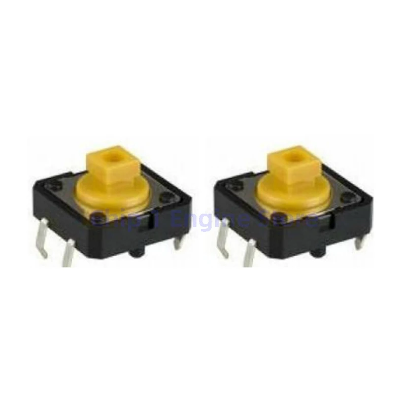 10/30/50/100 Uds interruptores táctiles originales B3F-4055 interruptor táctil de botón cuadrado amarillo 12*12*7,3mm para Micro interruptor omron