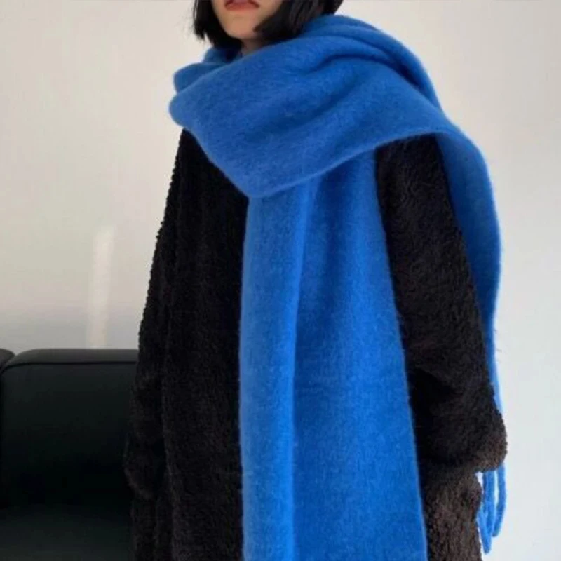 Winter Schal Frauen Luxus Herbst Winter Kaschmir Schal Verdickt Warme Schal Klassische Quasten Flauschigen Schal Einfarbig Weichen Schal