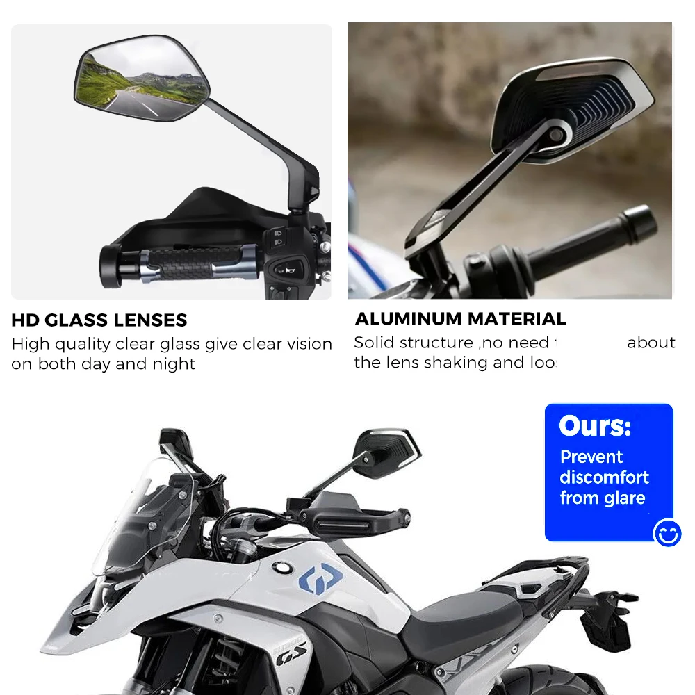 Rearview Mirror For BMW R1300GS R1200GS ADV S1000XR F900R/XR F850GS F750GS R 1300GS Motorcycle Accessories Side Rear View Mirror