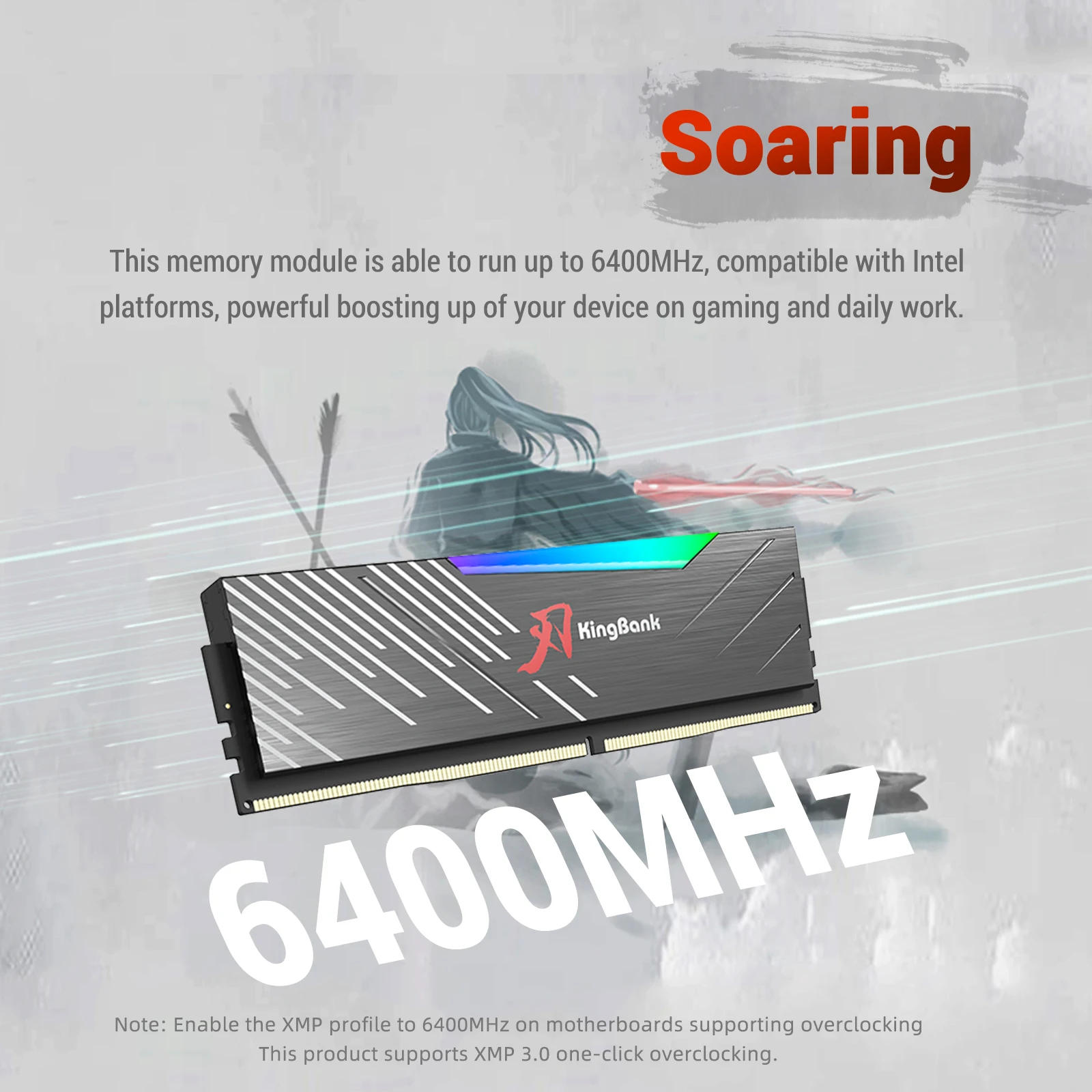 Kingbank DDR5 Memory Ram DDR5 6400MHz 6800MHz 32GB (16GB X2) 64GB ( 32GB X2) Memoria Ram DDR5 RGB XMP3.0 DIY Computer Desktop