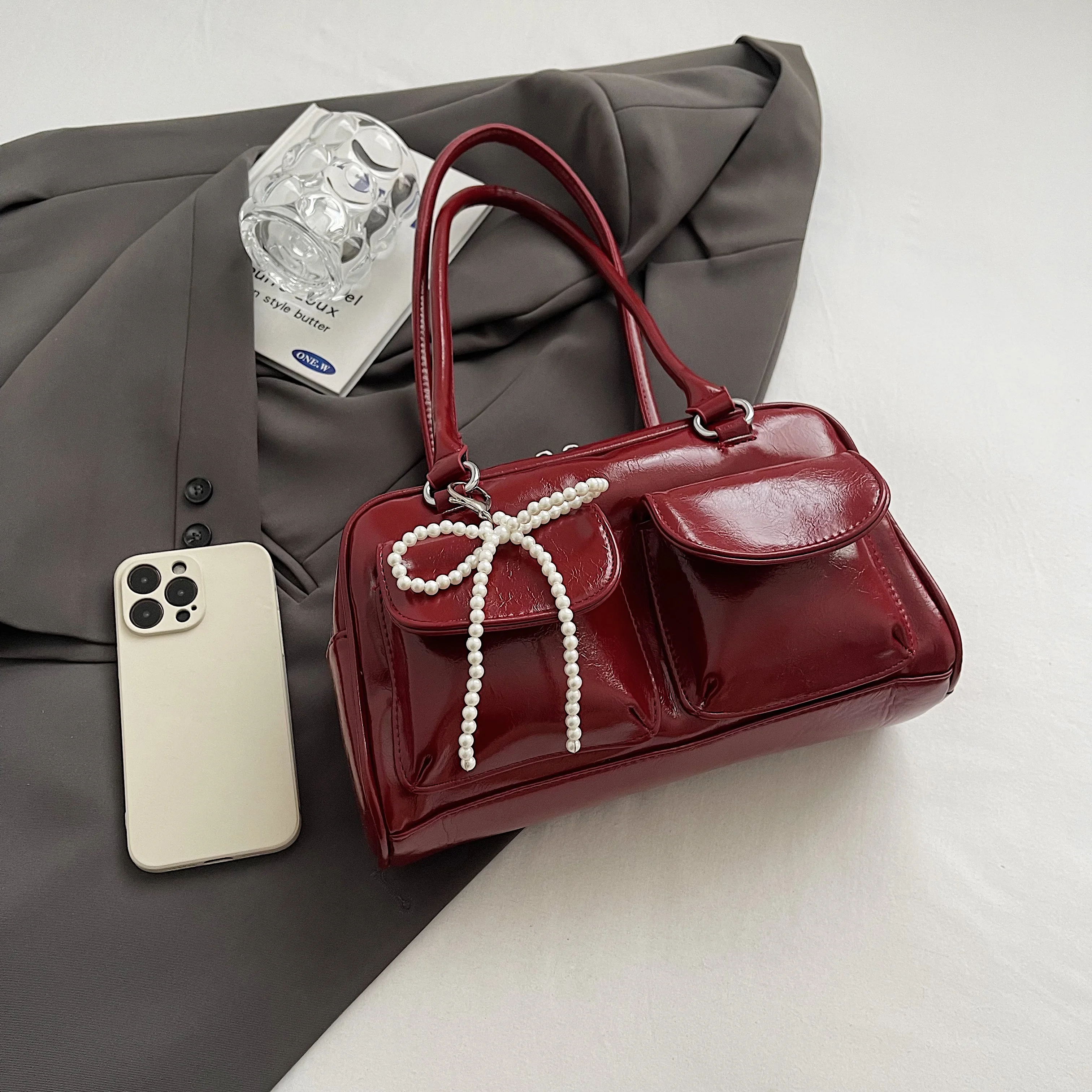 Moda axilas arco saco para as mulheres 2024 edição coreana novo simples lazer travesseiro saco na moda versátil bolsa de ombro