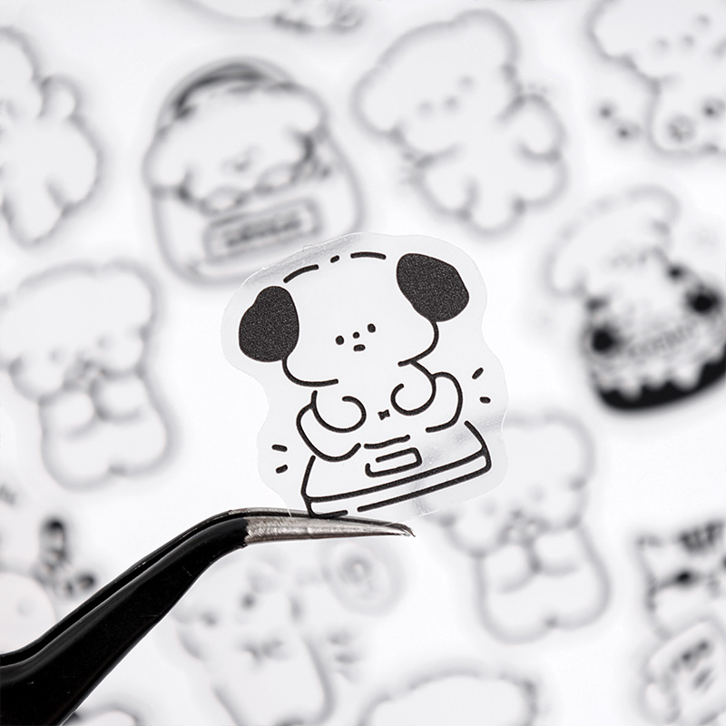 ゲンキ動物テーマステッカー、ガラス瓶スクラップブック、フォトフレーム、カレンダー、封筒装飾、DIYハンドブック、6スタイル、バッグあたり50個